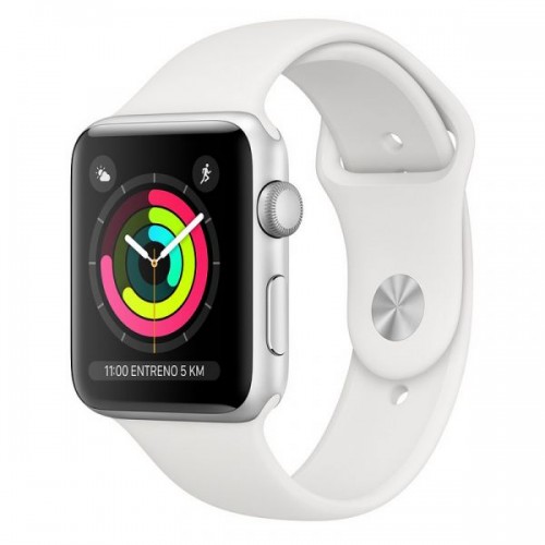 Apple Watch Series 3 GPS, 38mm Silver Aluminium Case with White Sport Band